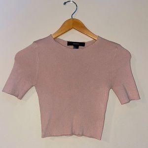Pink crop short sleeve